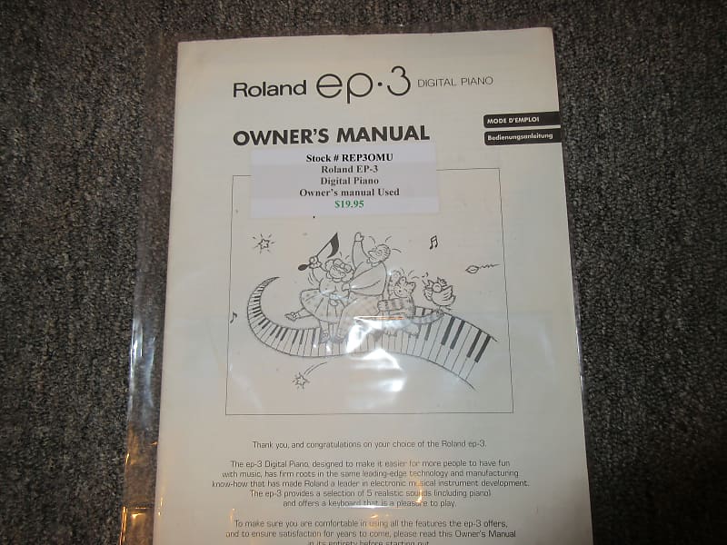 Used Roland EP3 Digital Piano Owners Manual Reverb