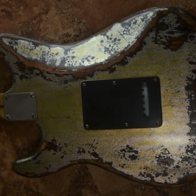 Fender Stratocaster Heavy Relic Nitro Silver Sparkle O Black HSS Custom image 3