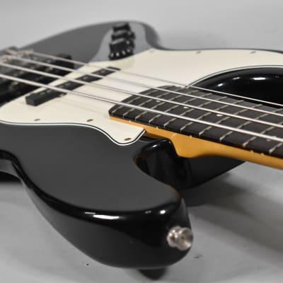 Circa 1991 Fender MIJ Fujigen Factory Jazz Bass Black Finish Left-Handed Electric Bass image 5