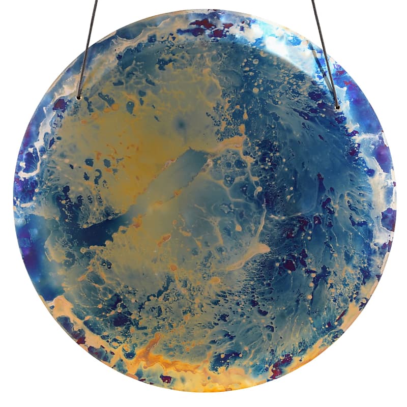 B(2)-40 Grotta Sonora 19" Titanium Blue Cosmo Handheld Gong image 1