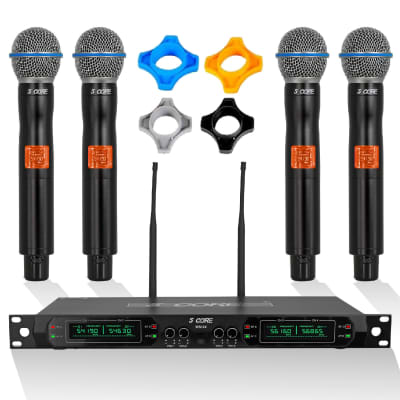 Wireless Microphone, Bietrun UHF Metal Dual Handheld Cordless Dynamic Mic  System with Rechargeable Receiver, 1/4''Output, for Karaoke, Church,  Speech