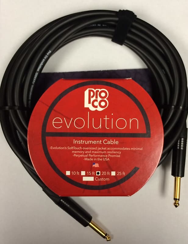 Pro Co Evolution EVLGCN-20 Instrument Cable 20 ft Straight/Straight *Free Shipping in the USA* image 1