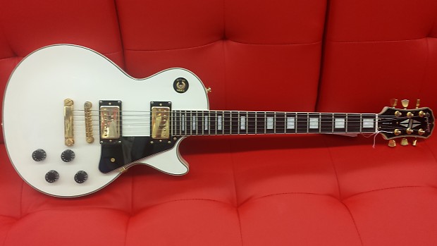 Epiphone Les Paul Custom White 2000s 韓国製 Epiphone Les Paul Custom Korea 2000 white | Reverb