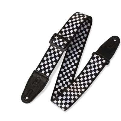 Levy's MP-28 Blk/Wht Checkered Guitar Strap image 1