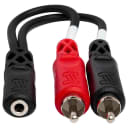 Hosa YMR-197 Stereo Breakout Cable, 3.5 mm TRSF to Dual RCA