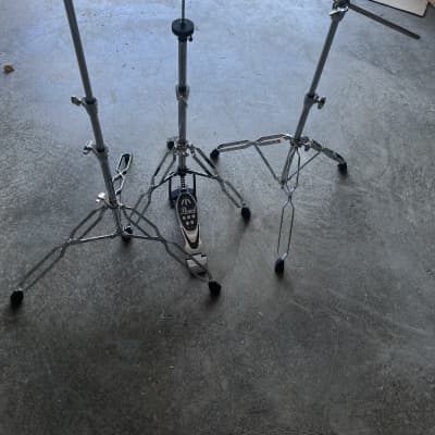 Pearl  Roadshow cymbal stands, hi hat stand, boom stand and straight stand Chrome image 1