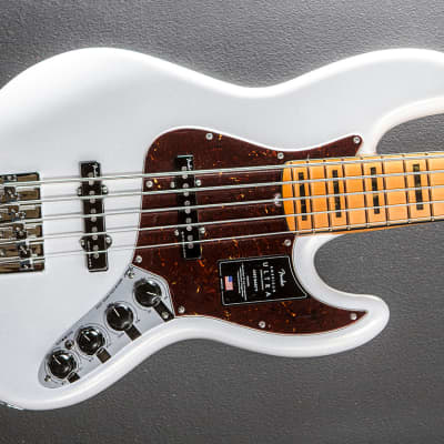 Fender American Ultra Jazz Bass V – Arctic Pearl w/Maple for sale