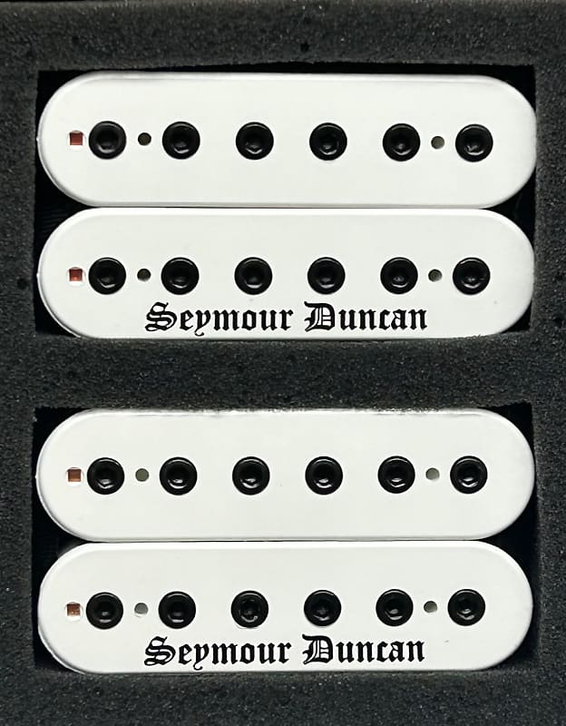 Seymour Duncan Blackened Black Winter 6 String Humbucker Guitar Pickup Set  In White