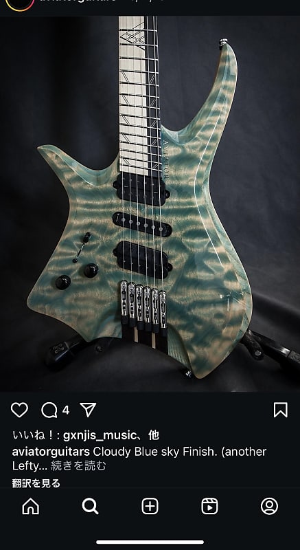 [希少] Aviator Guitar Nighthawk6 Lefty Aviator Nighthawk6 Lefty 2020~2021 - Gloss Finish | Reverb