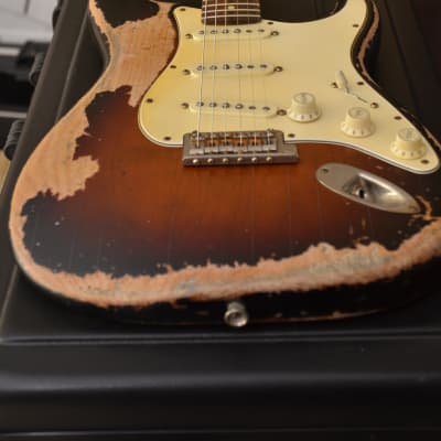 American Stand Fender Stratocaster Custom Heavy Relic Sunburst CS Fat 50's image 11