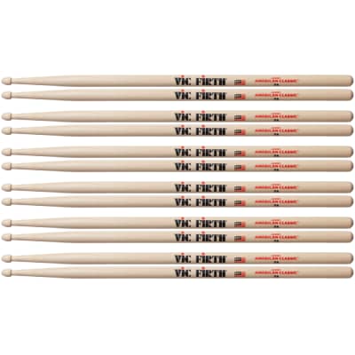 6 Pairs Vic Firth 7A Wood Tip American Classic Hickory Drumsticks