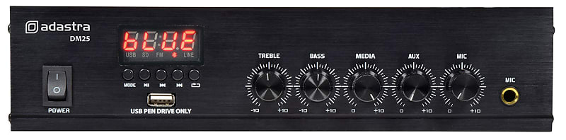 Adastra DM25 Digital 100V Mixer-Amp 25W image 1