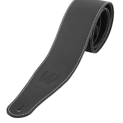 new】Warwick / Teambuilt Genuine Leather Bass Strap Black Blind