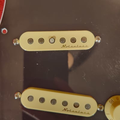 Fender Loaded Stratocaster Pickguard w/ Noiseless Pickups Black/Cream image 2