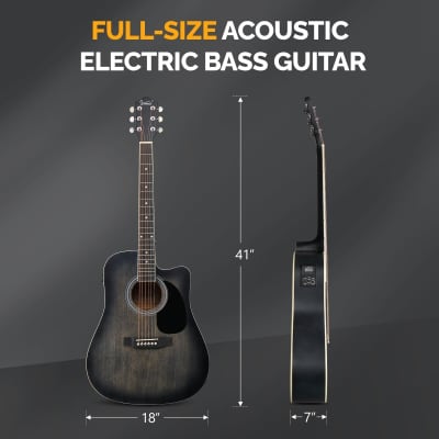 Glarry GMA101 41 Inch EQ Acoustic Guitar - Black image 6