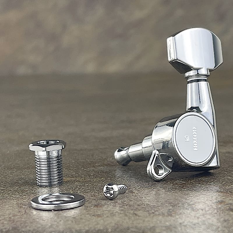 Gotoh Schaller Style Knob Chrome Tuners (6 In A Line)   Left Handed 07224CX