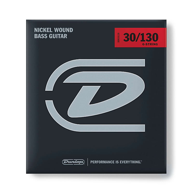Dunlop DBN30130 Nickel-Wound Stainless Steel 6-String Bass Strings (30-130) image 1