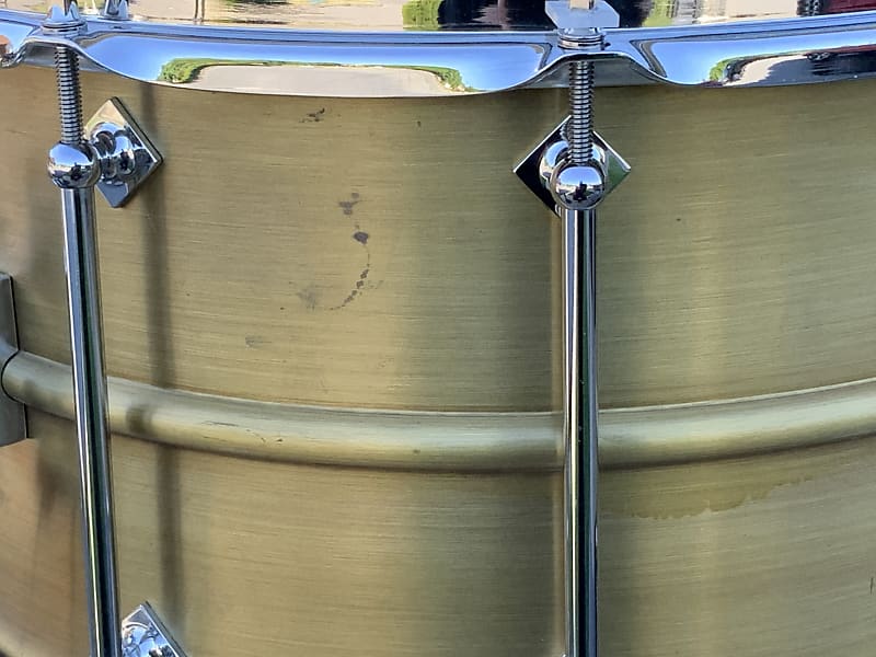 Craviotto AK brass SPL 8x14 snare drum from Johnny’s personal stash