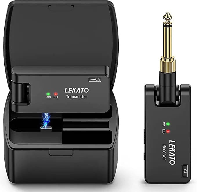 LEKATO WS100 2.4Ghz Rechargeable Wireless Guitar System Reverb UK