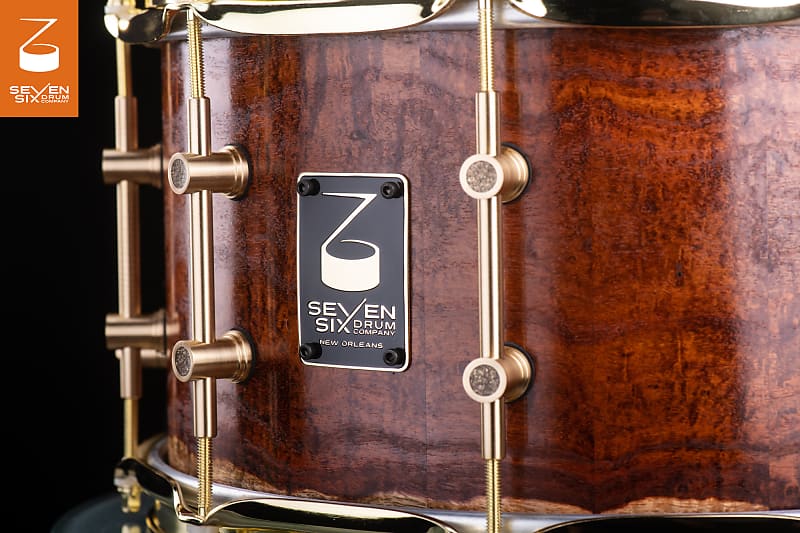 Seven Six Drum Company Granadillo Topo Map Finish 7.5x14” Custom Snare Drum  2022 Hand rubbed oil with dual texture Topo map effect