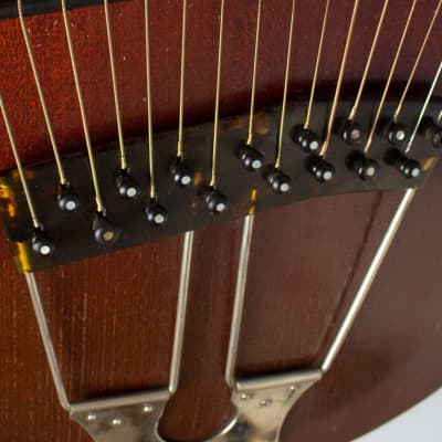 Gibson  Style U Harp Guitar (1917), ser. #39406, original black hard shell case. image 9