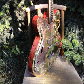Steampunk Art Relic Jolana Tornado Hollow Body Vintage guitar 1963 Copper / Red image 5