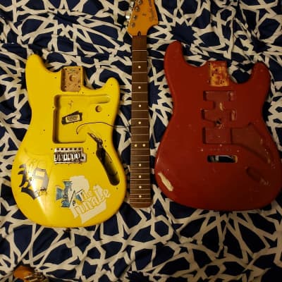 Rare Fender Cyclone Graffiti Yellow Body, Neck Project + (I 