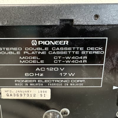 Pioneer CT-W404R Dual Cassette Deck Tape Recorder Dubbing HiFi Stereo Vintage image 7