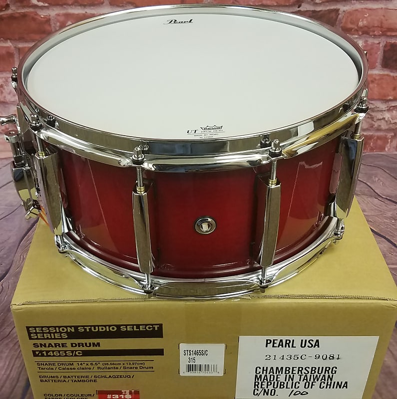 Pearl Session Studio Select Antique Crimson Burst 14x6.5 Snare Drum NEW  Authorized Dealer