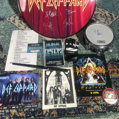 Def Leppard, Rick Allen's Sparkle Lounge 2008 Tour Logo Bass Drum Head, Signed By Whole Band! Plus Tour Artifacts. Authenticated! image 1