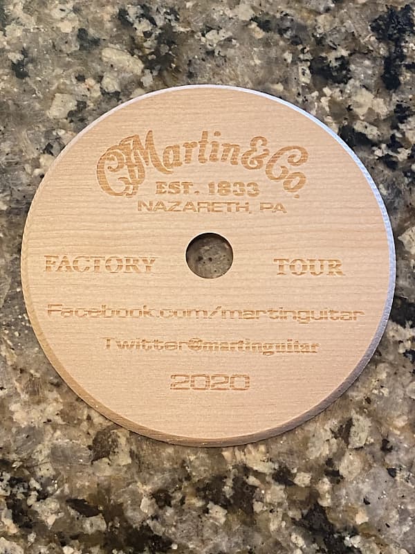 C.F. Martin & Co. Guitar Sound hole Wood Cutout Souvenir from Factory Tour 2020 image 1
