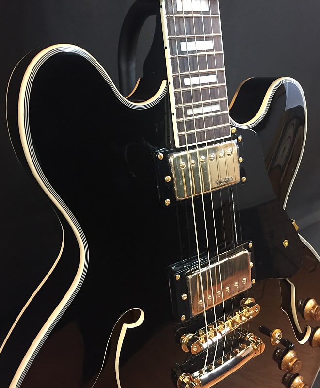 Vintage VSA500GBK Reissued Semi-Hollow Body Electric Guitar Gloss