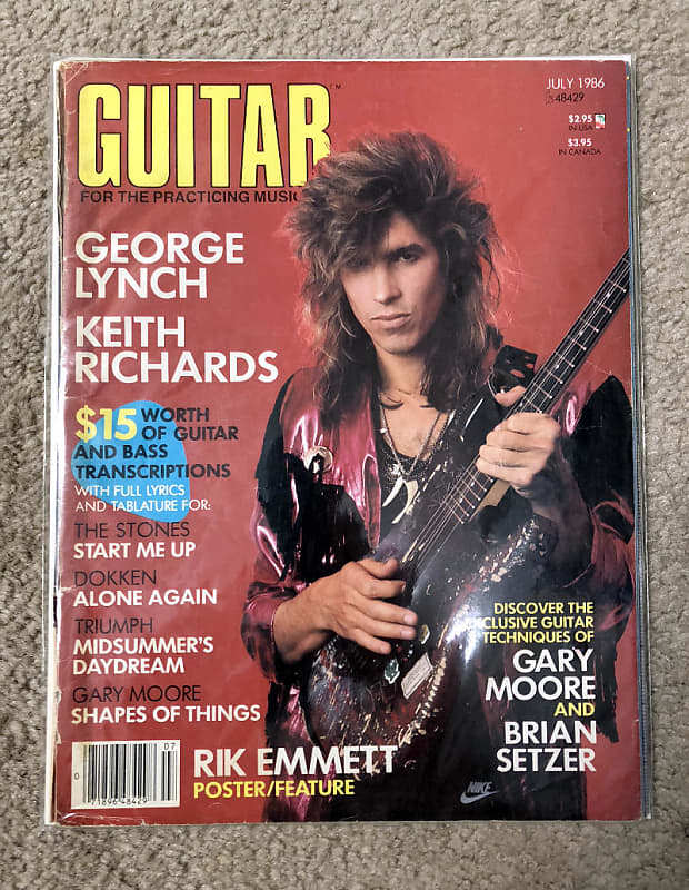 Guitar For The Practicing Musician July 1986 George Lynch Cover RARE MAGAZINE BAG BOARD FREE SHIPPING U.S. CANADA