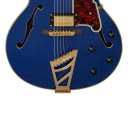 D'Angelico Deluxe DH Limited Edition Hollow-Body Electric Guitar w/ Stairstep Tailpiece & Case - Matte Royal Blue