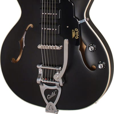 Guild Starfire I Jet 90 Semi Hollow Electric Guitar, Satin Black image 2