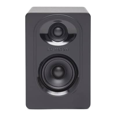 Samson SAM30 3-Inch Powered Studio Monitors Pair Featuring Polypropylene Woofer and 3/4-inch Silk-Dome Tweeter in MDF with Textured Vinyl Covering (Black) image 6