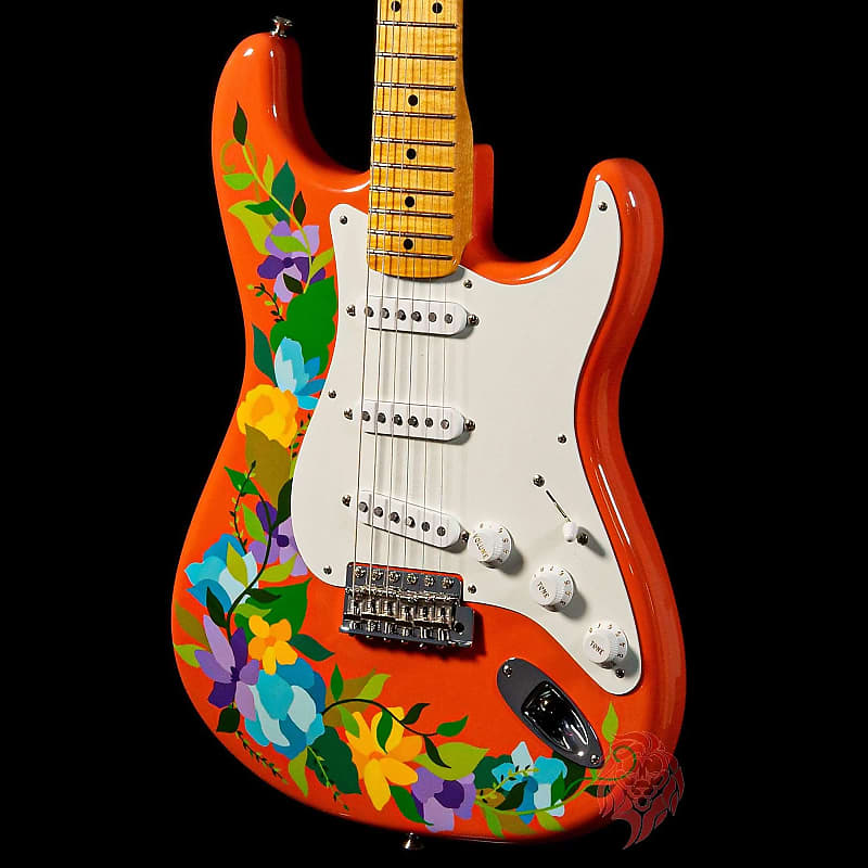 Fender Masterbuilt Greg Fessler 1956 Stratocaster NOS Madison Roy Flower Power Artwork Blem image 1