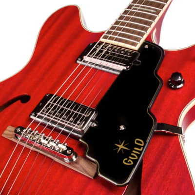 Guild Starfire V -  Cherry Red - 2022 - Semi-Hollow Body Electric Guitar with Case image 5