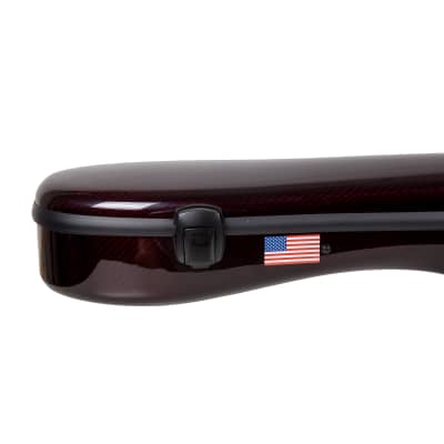 Crossrock 4/4 Classical Guitar Case in 100% Carbon Fiber for Touring Show, 7 lb Flight Case, Red with US Flag image 9