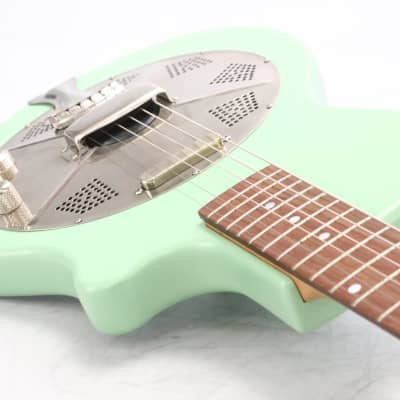National Reso-phonic Resolectric Res-o-tone Seafoam Green Dobro Guitar w/ Case #50496 image 9