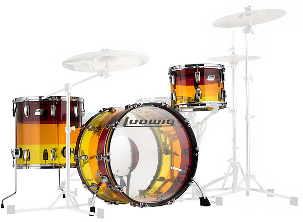 Ludwig Limited Edition Vistalite Reissue Tequila Sunrise Super Classic Outfit 9x13 / 16x16 / 14x22" Drum Set image 1