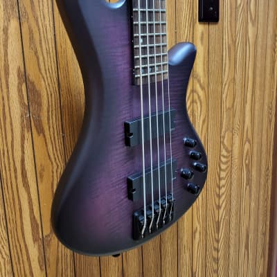 Schecter Stiletto Studio-5 Active 5-String Bass See-Thru Trans Purple Satin image 3