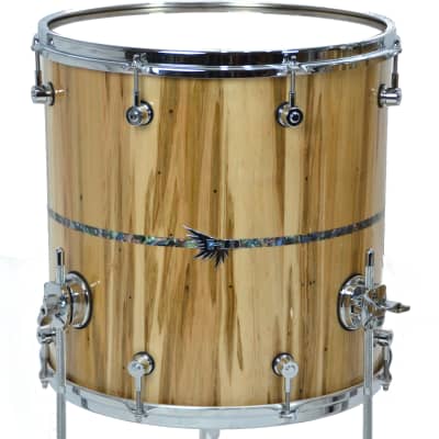 Hendrix Archetype 5pc Stave Ambrosia Maple Drum kit w/ Mother of Pearl inlay image 5