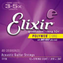 Elixir Polyweb 80/20 Bronze Light Acoustic Guitar Strings 12-53