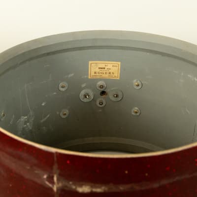 1960s Rogers Tower Sparkling Red Pearl Drum Set image 10