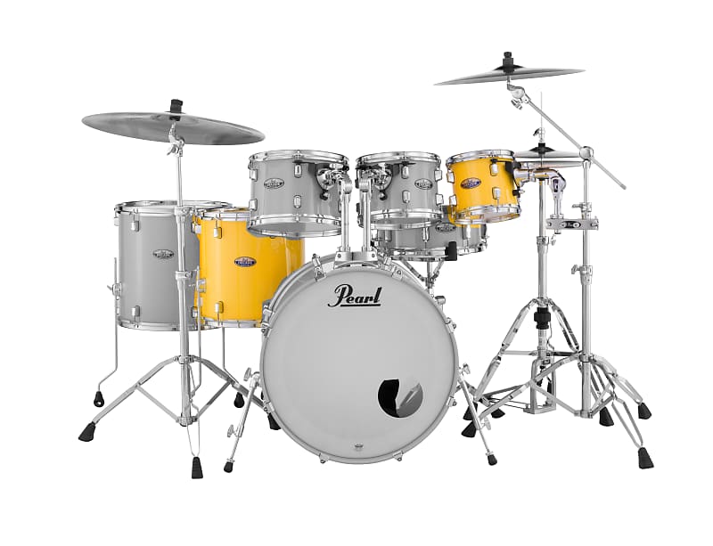 Pearl Decade Maple 8" tom and 14" floor tom Add-on Pack #228 Solid Yellow image 1