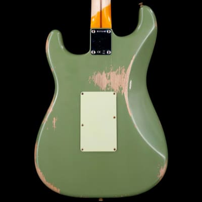 Fender Custom Shop Alley Cat Stratocaster Heavy Relic HSS Floyd Rose Rosewood Board Faded Army Drab Green image 5