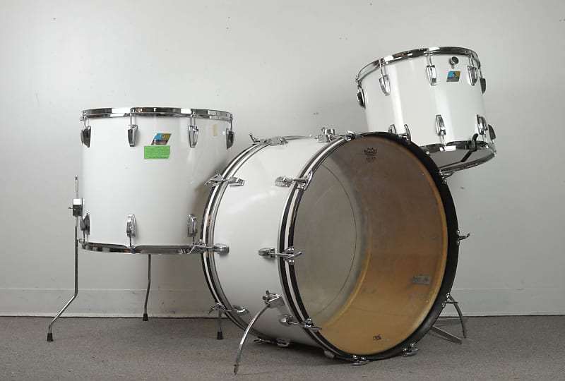 1970s Ludwig White Cortex Drum Set Reverb