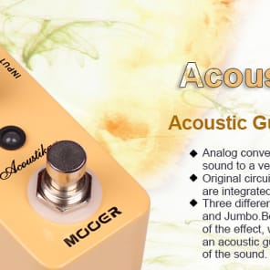 Mooer Acoustikar Micro Acoustic Guitar Simulator Effect Pedal w/Picks PC-Z Pick Holder Aroma Tuner image 5