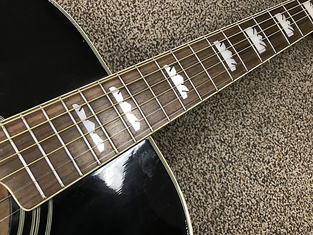 Epiphone by Gibson EJ200 BK; 2002 very straight neck | Reverb